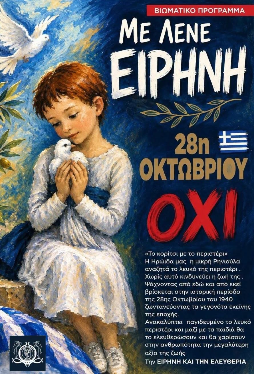 «Με λένε Ειρήνη» – Μια διαδραστική θεατρική εμπειρία για τα παιδιά την 28η Οκτωβρίου!
